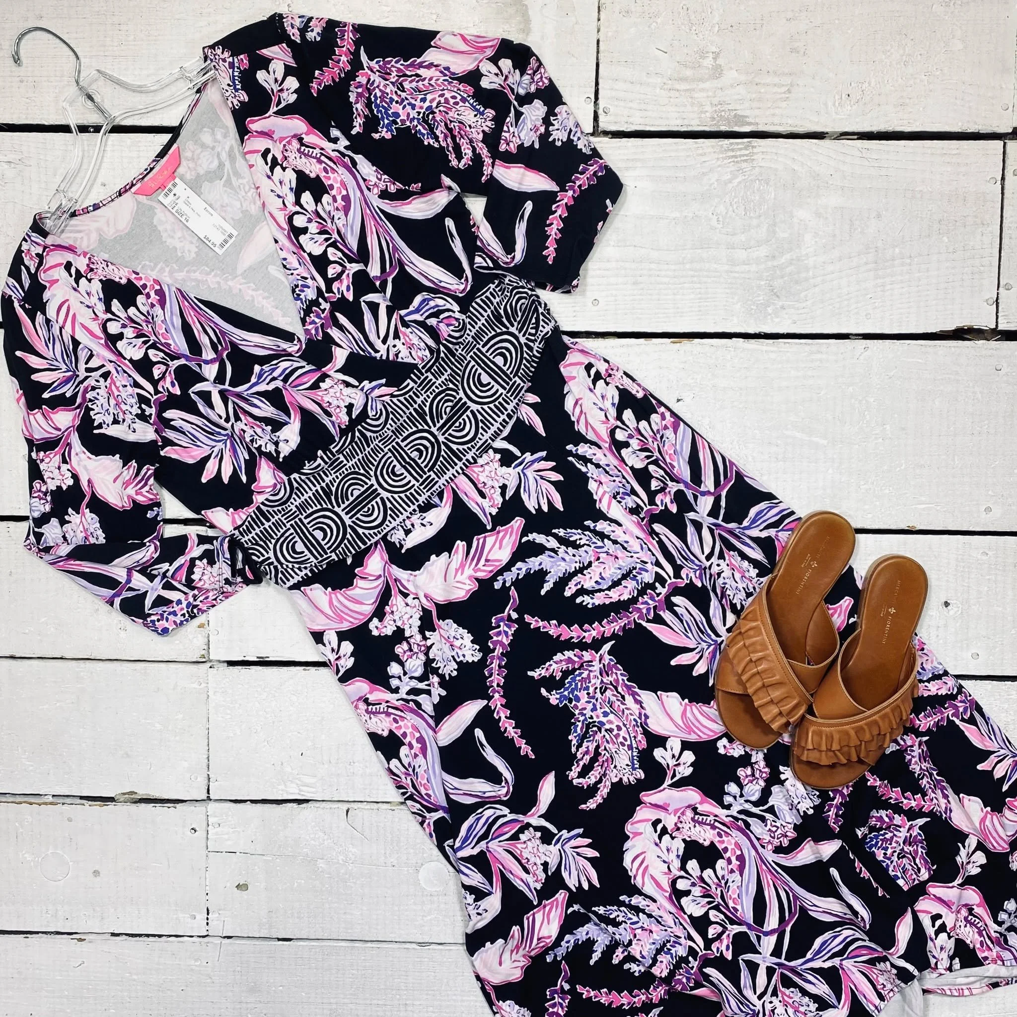 Lilly Pulitzer Dress Size 16, $84.95
Mercanti Fiorentini Slides Size 7, $20.95