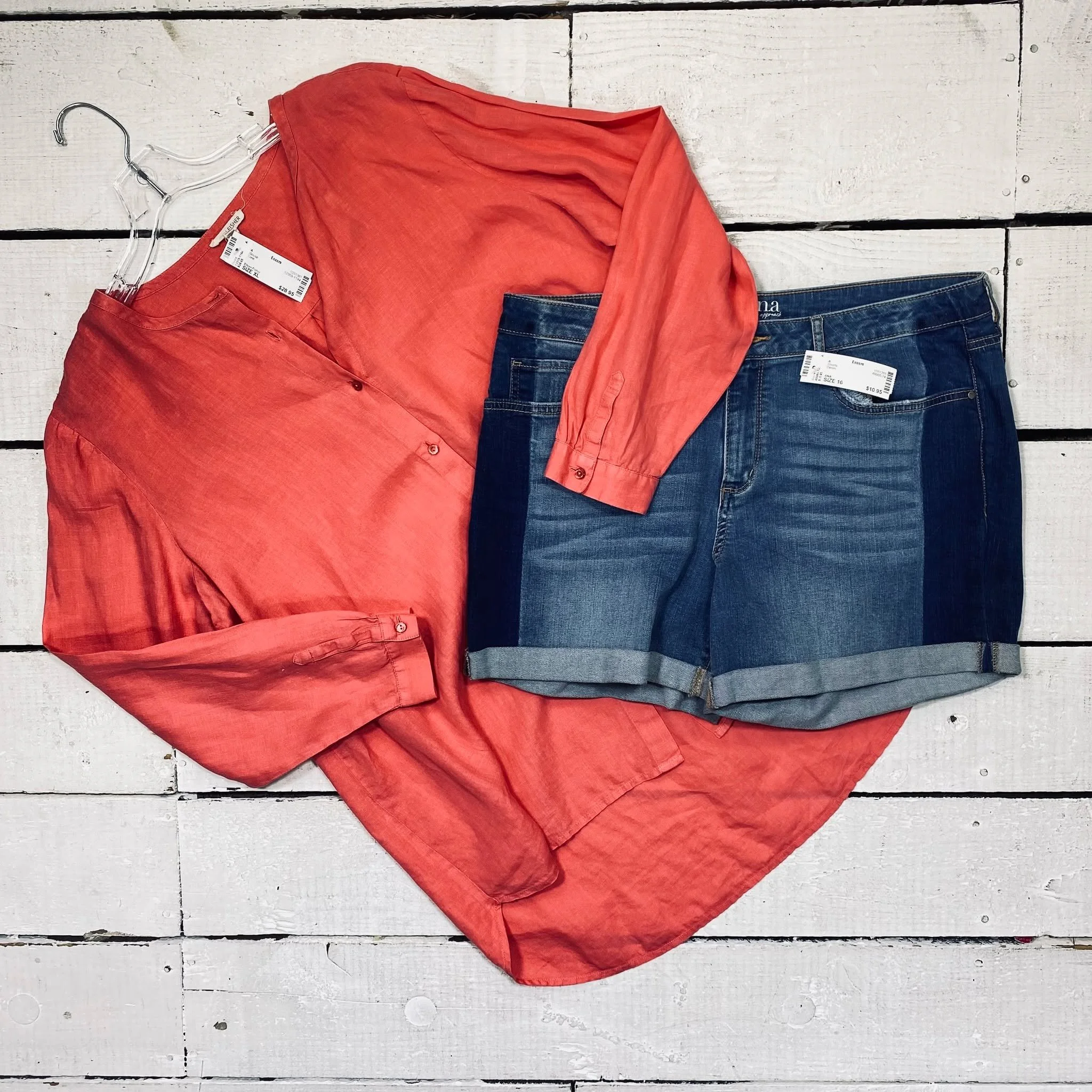 Eileen Fisher Blouse Size XL, $28.95
ANA Shorts Size 16, $10.95