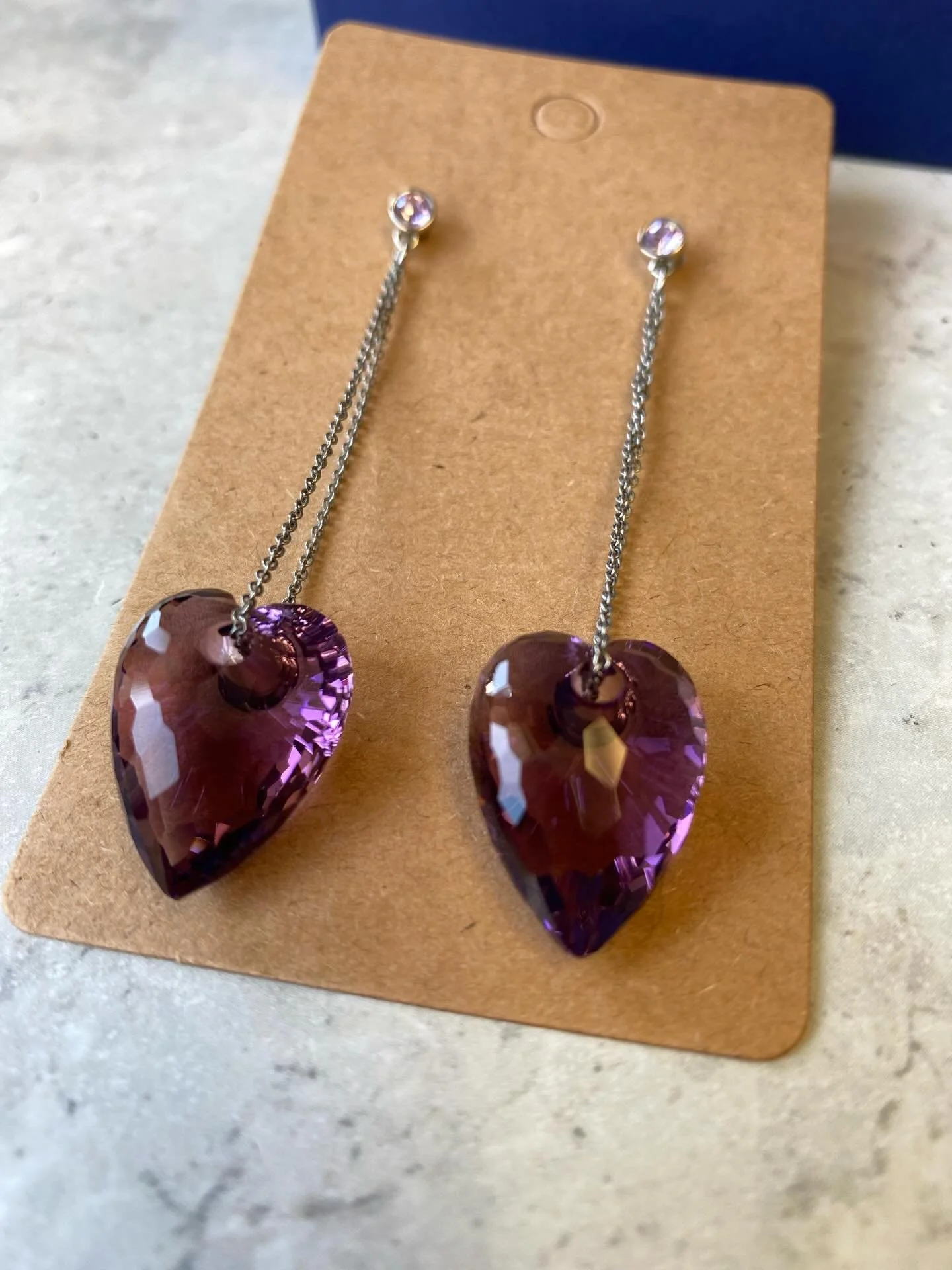 Swarovski heart shaped earrings $42.95! 💜