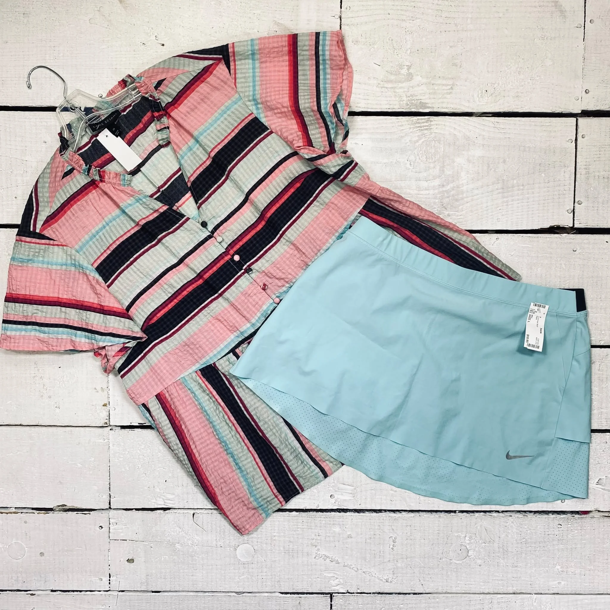 Lane Bryant Top Size 2X, $12.95
Nike Exercise Skort Size L, $10.95