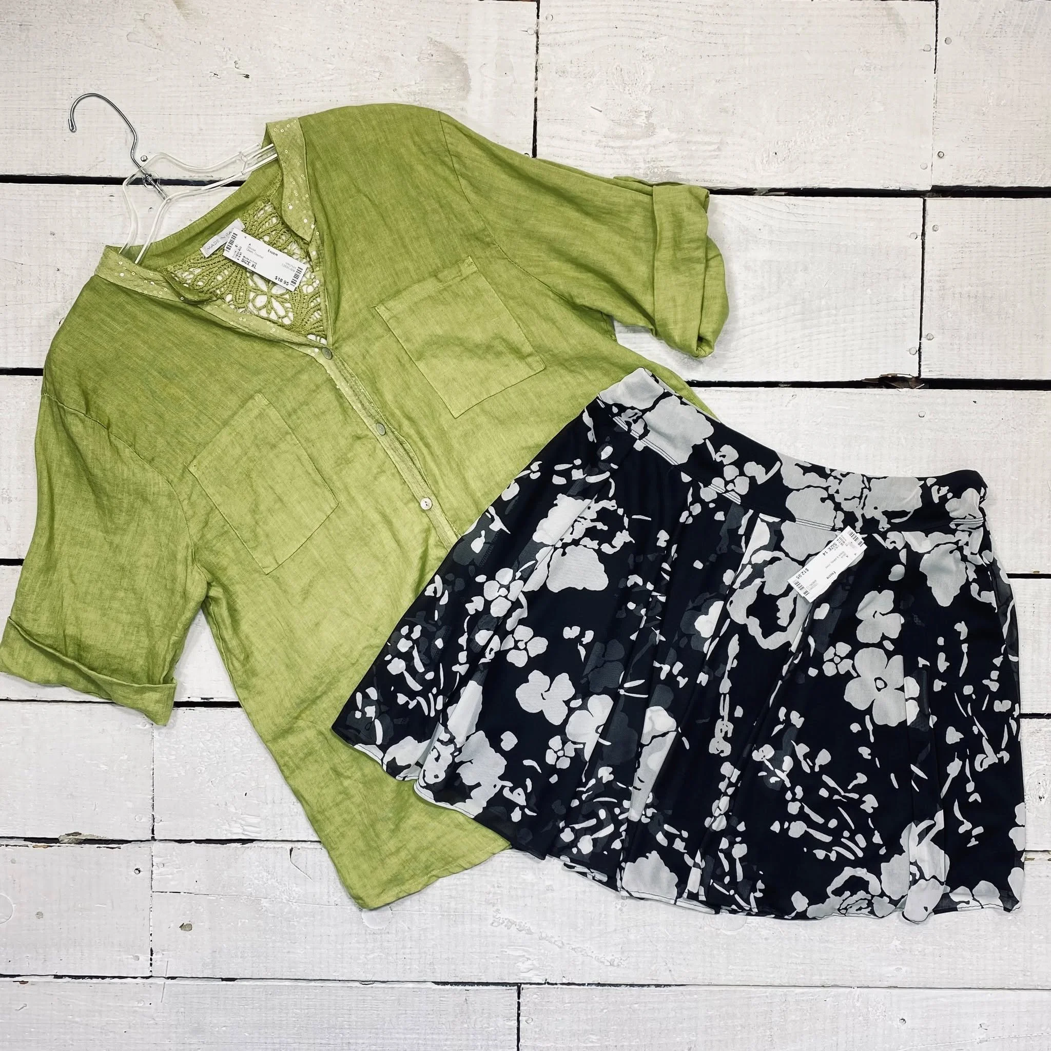 Made In Italy Blouse Size XL, $18.95
INC Skirt Size 14, $12.95