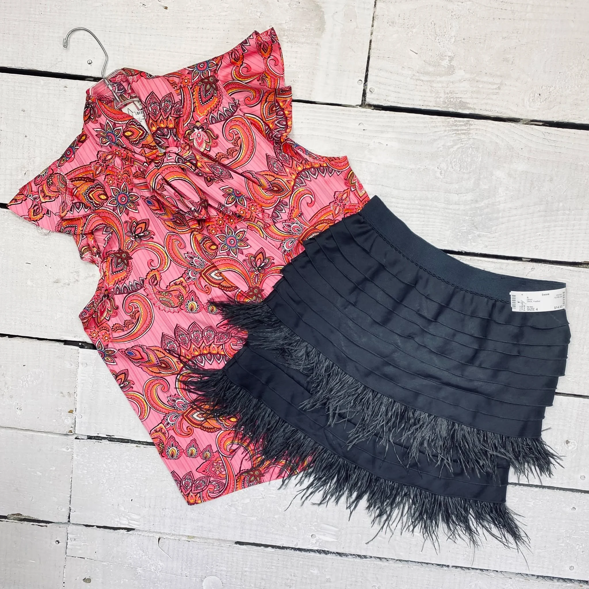 Joie Top Size M, $12.95
BCBG Skirt Size 4, $14.95