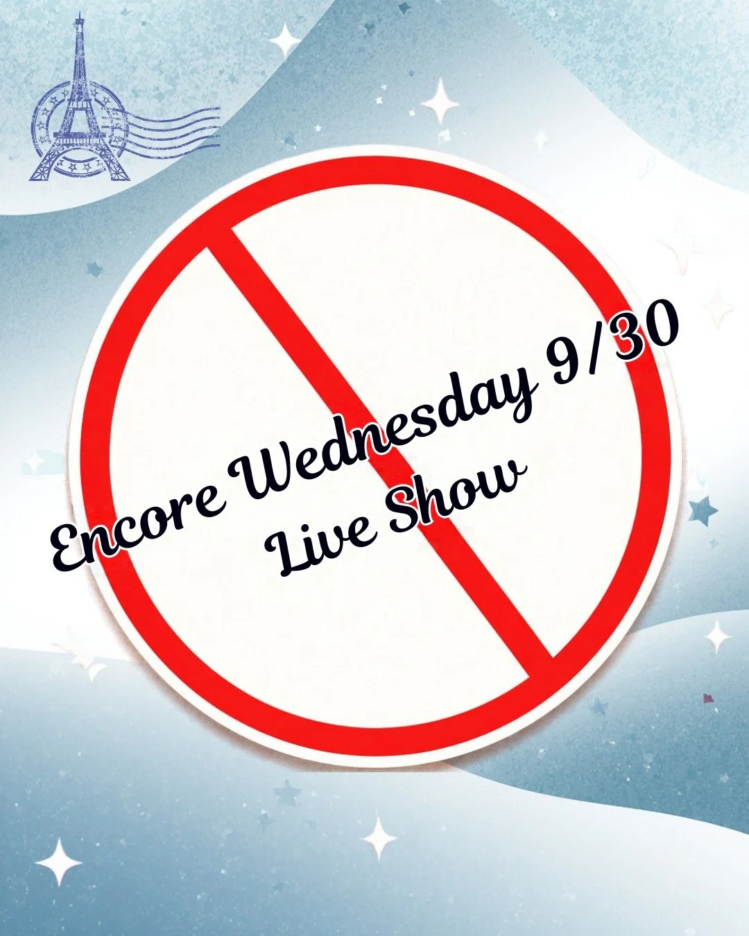 Since our Mindy is frolicking through the streets of Paris, we will be skipping the live show today!

We will resume next Wednesday 10/7 at 6PM - thank you for your understanding and stay tuned for next week! ❤