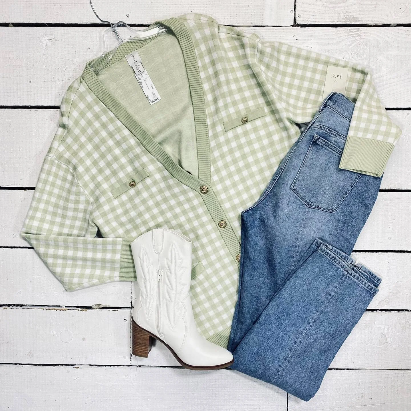 Joie Tunic Size XL, $22.99
DL1961 Jeans Size 6, $15.99
MIA Cowboy Boots Size 8.5, $28.99