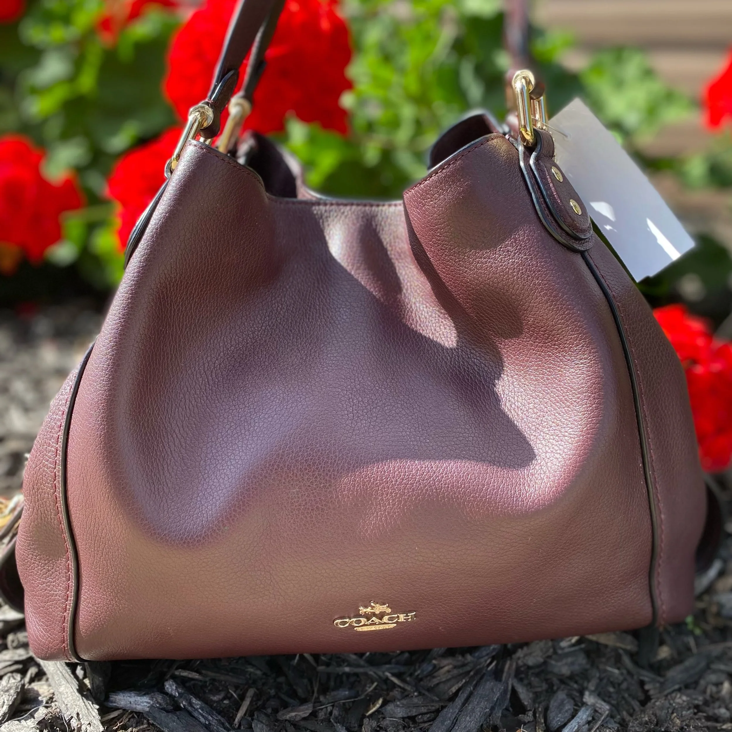 GORGEOUS deep wine colored Coach Edie Shoulder Bag! 😍 Only $85.99! 💖