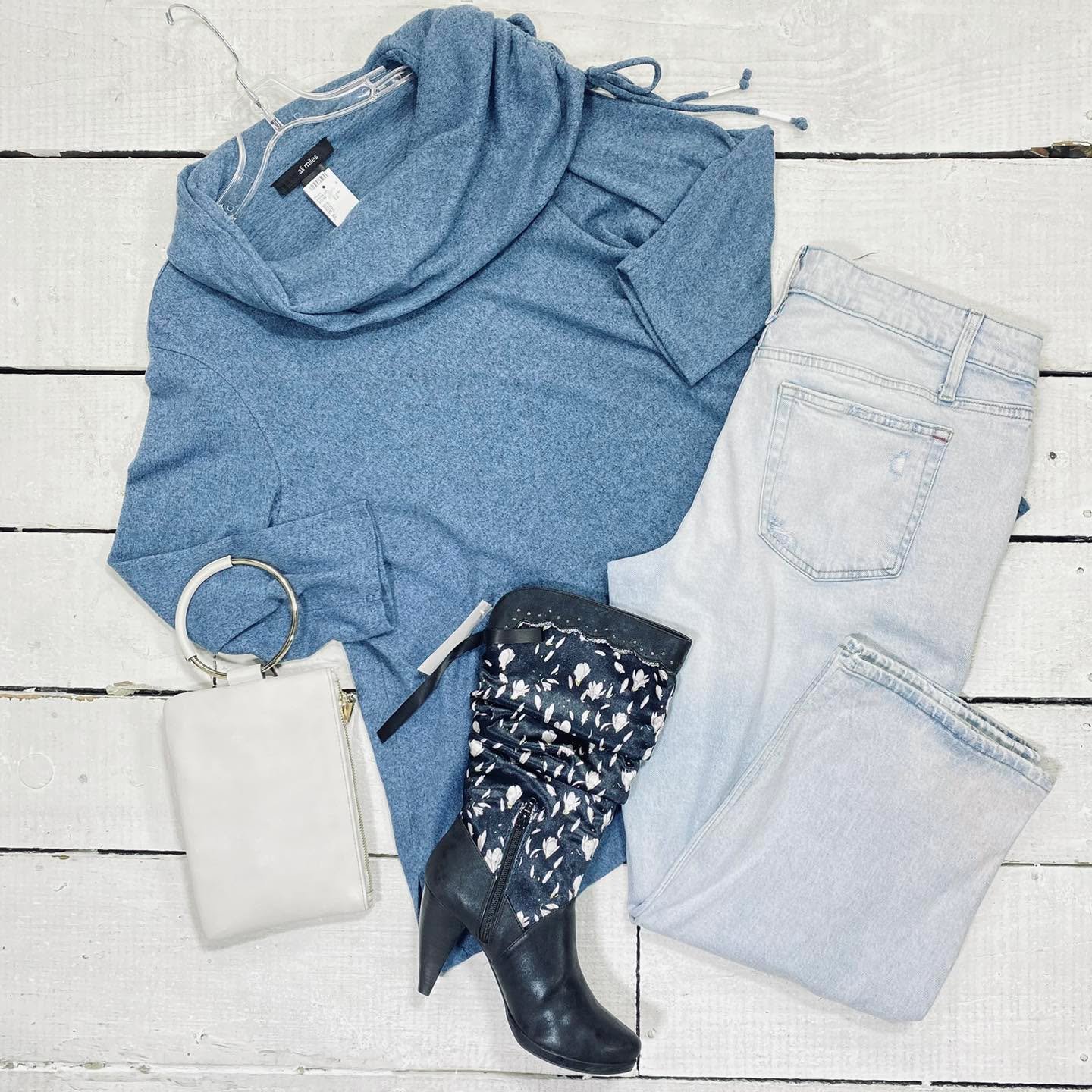 Ali Miles Top Size XL, $15.99
Edgely Jeans Size 16, $16.99
Ruby Shoo Boots Size 7, $45.95
INC Crossbody, $15.95