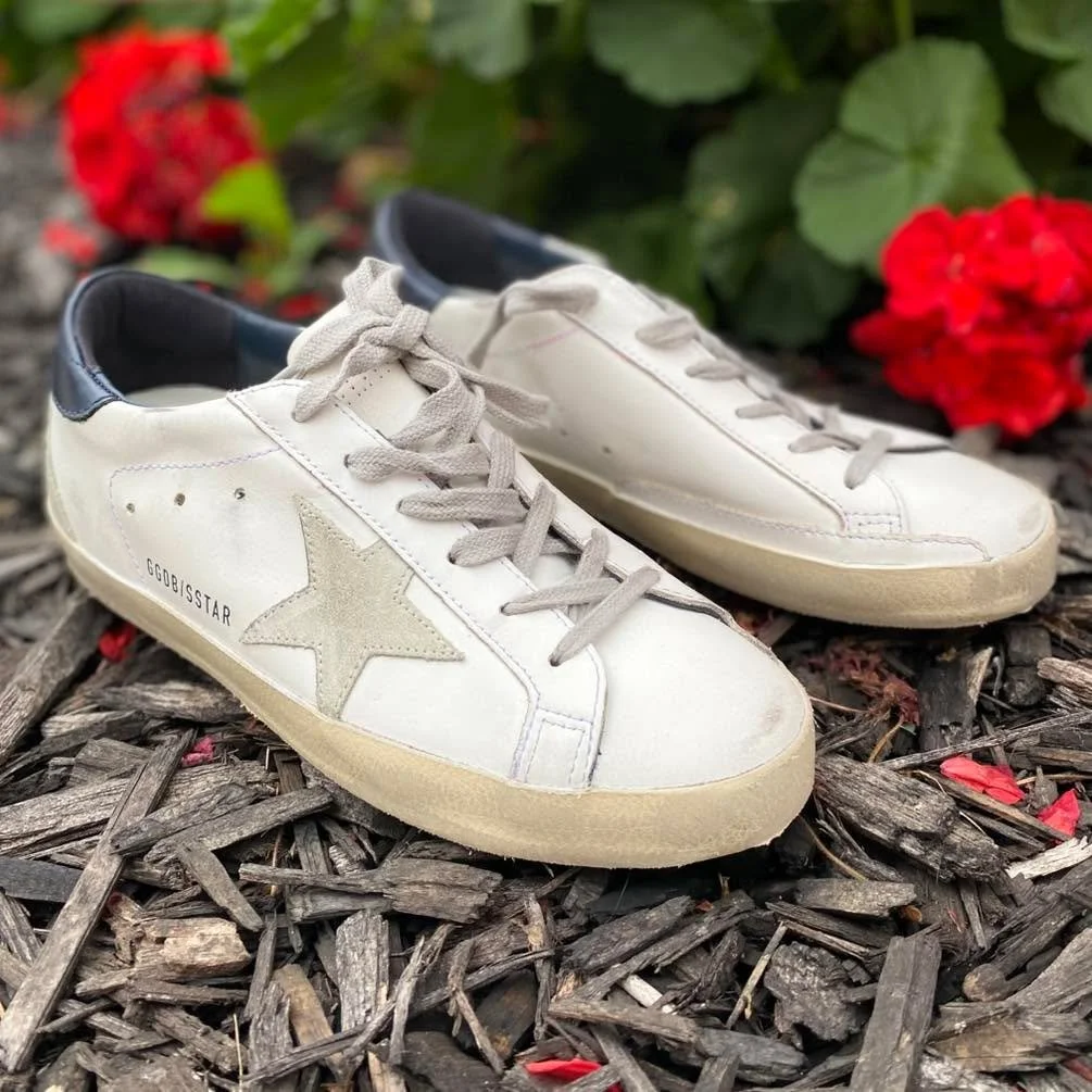 Dear Encore Shoppers,
Your Golden Goose journey starts here - fasten your seatbelt and enjoy it! ❤️

Authentic Golden Goose Tennis shoes they call &ldquo;perfect imperfection.&rdquo; Size 6.5, these were $545 NEW, our price only $249.99! 😱💖
