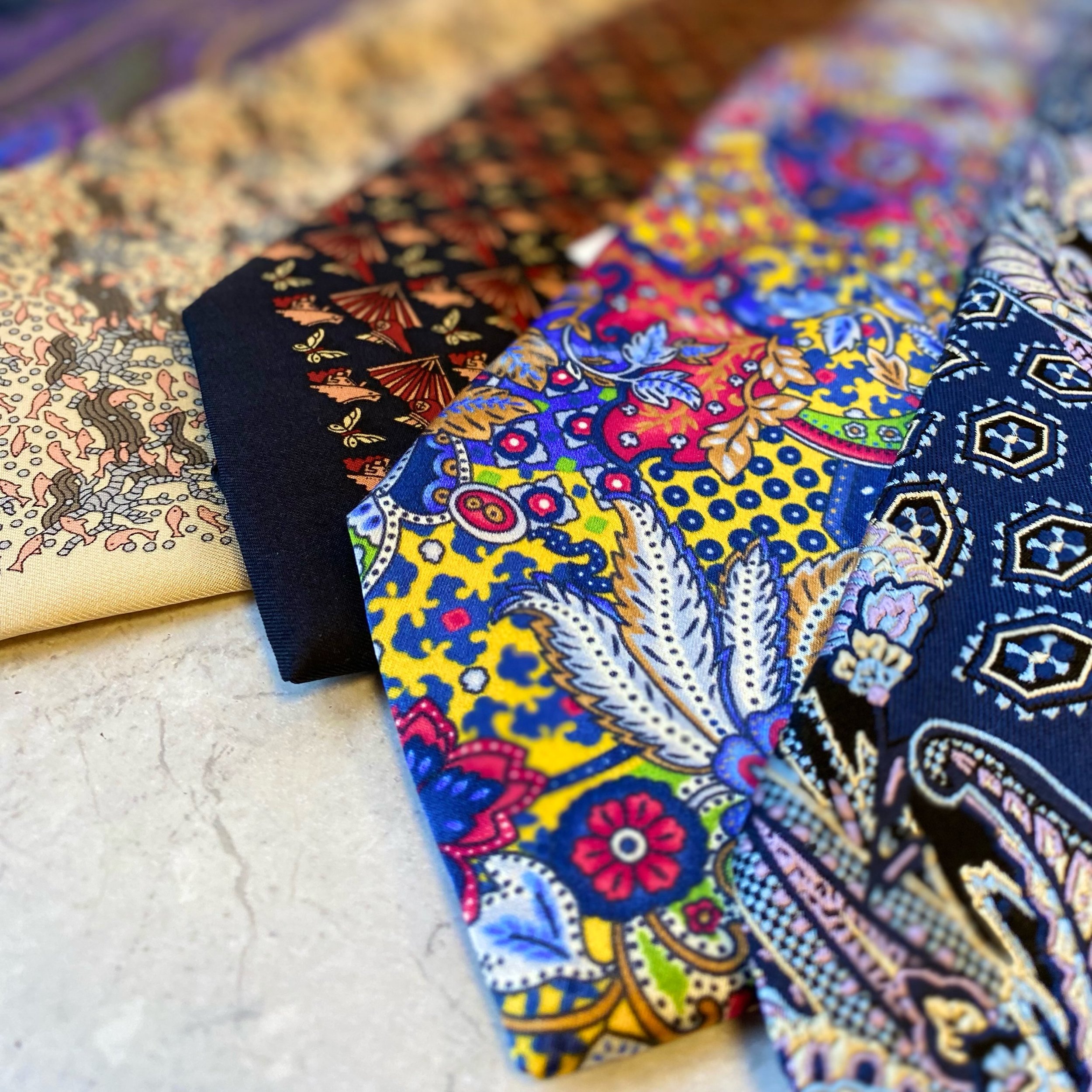 We are swimming in silk city! ✨ We just got in over 50 of these beautiful and whimsical silk men&rsquo;s ties! Many are hand sewn pieces from Italy, by Arnys to Ferragamo, we are so happy to present these unique pieces to jazz up a suit - come find y
