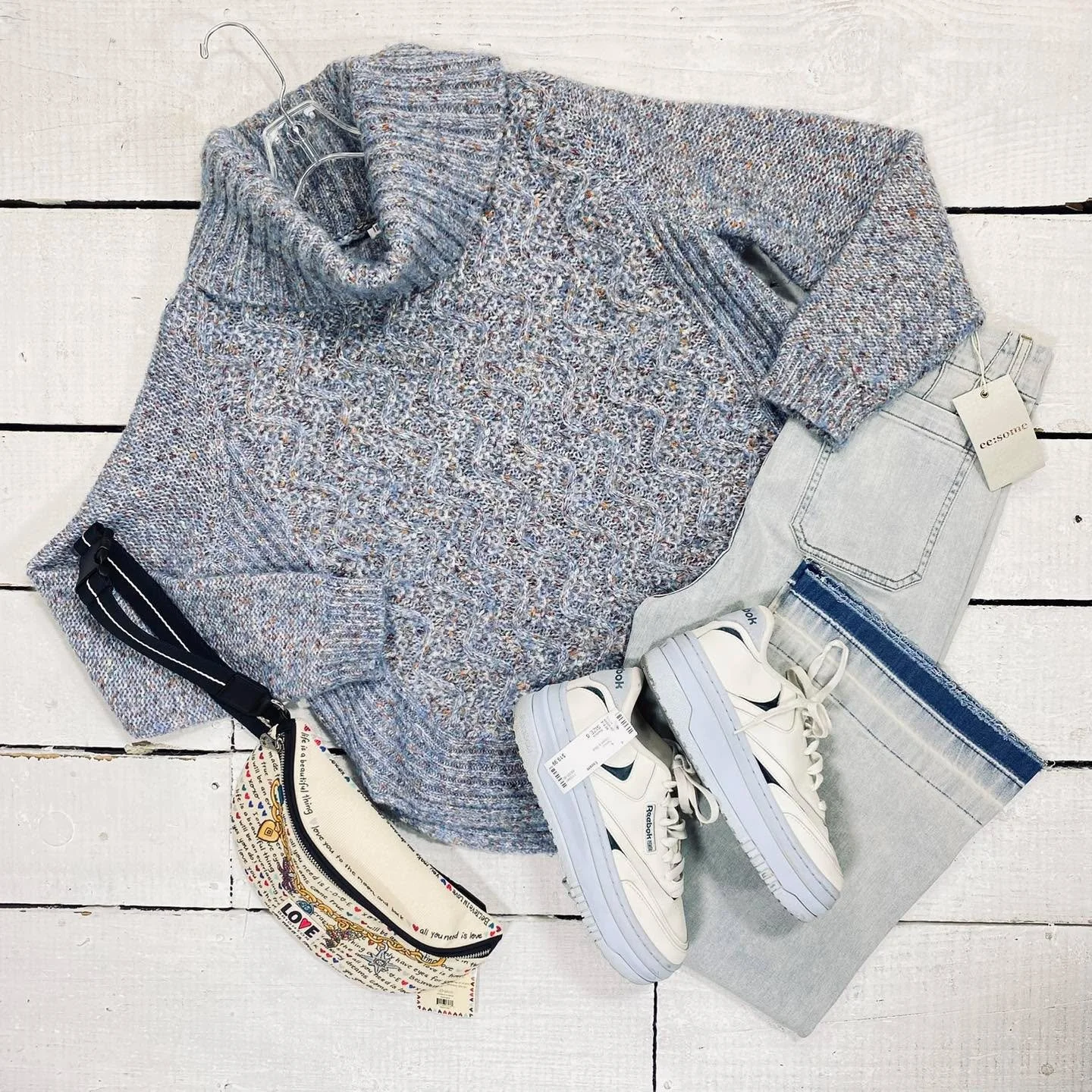 Charlie B Top Size XL, $15.99
Ee:some Jeans Size 2, $19.99
Reebok Tennis Size 8, $19.99
Brighton Fannypack, $18.99