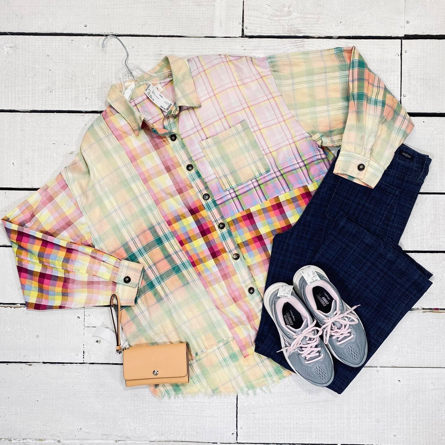 BIBI Blouse Size XL, $28.99
Liverpool Jeans Size 14, $18.99
Asics Tennis Size 8, $22.99
Henri Bendel Wallet, $24.95