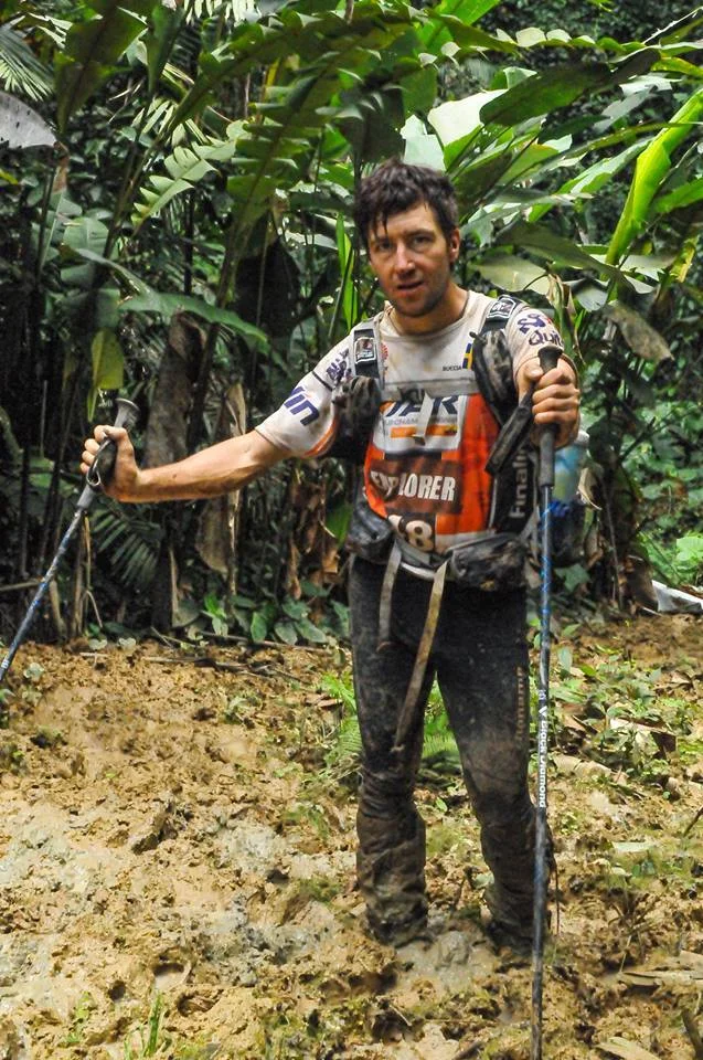 Jari under en 24-timmars trekking-sträcka, 5:e dygnet på VM i Ecuador.