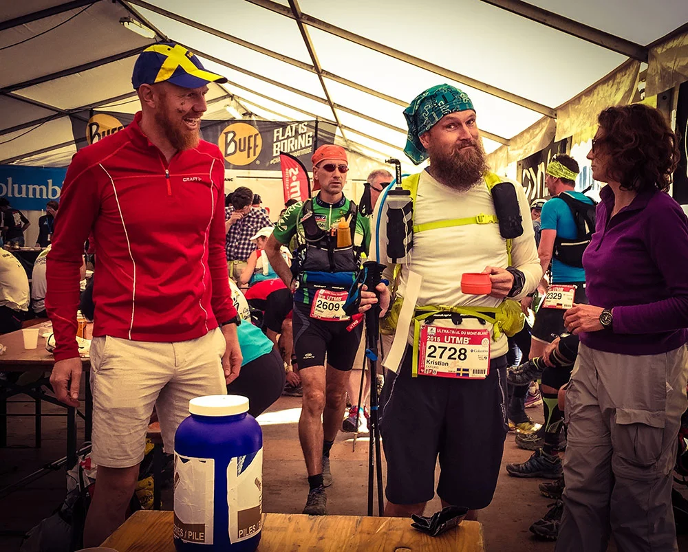 Another hero that we tried our best to cheer up, was Kristian Ekfors. Here at Vallorcine 151k.