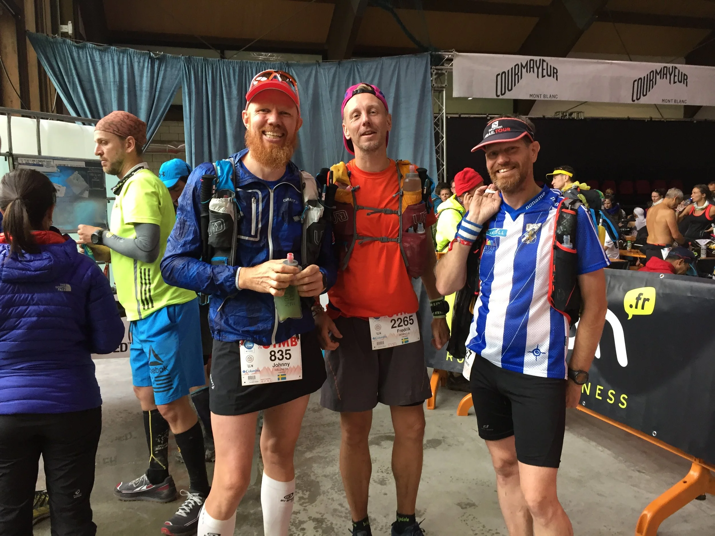 I Courmayeur tillsammans med Fredrik och Joakim som båda gick i mål på detta fantastiska mastodontlopp