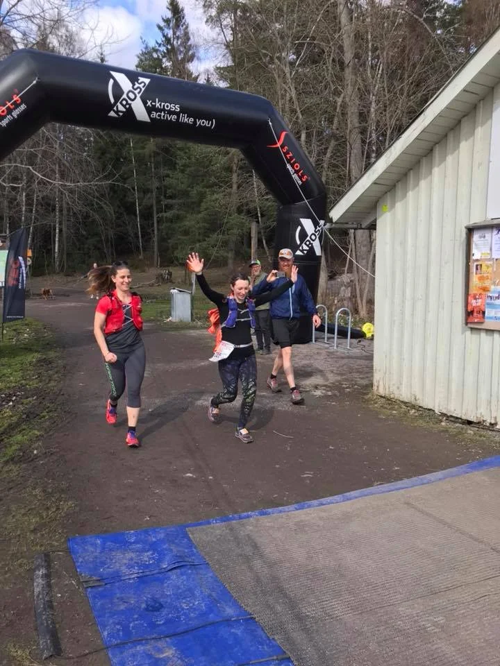 Målgång — på riktigt! Foto Lisa Kriga