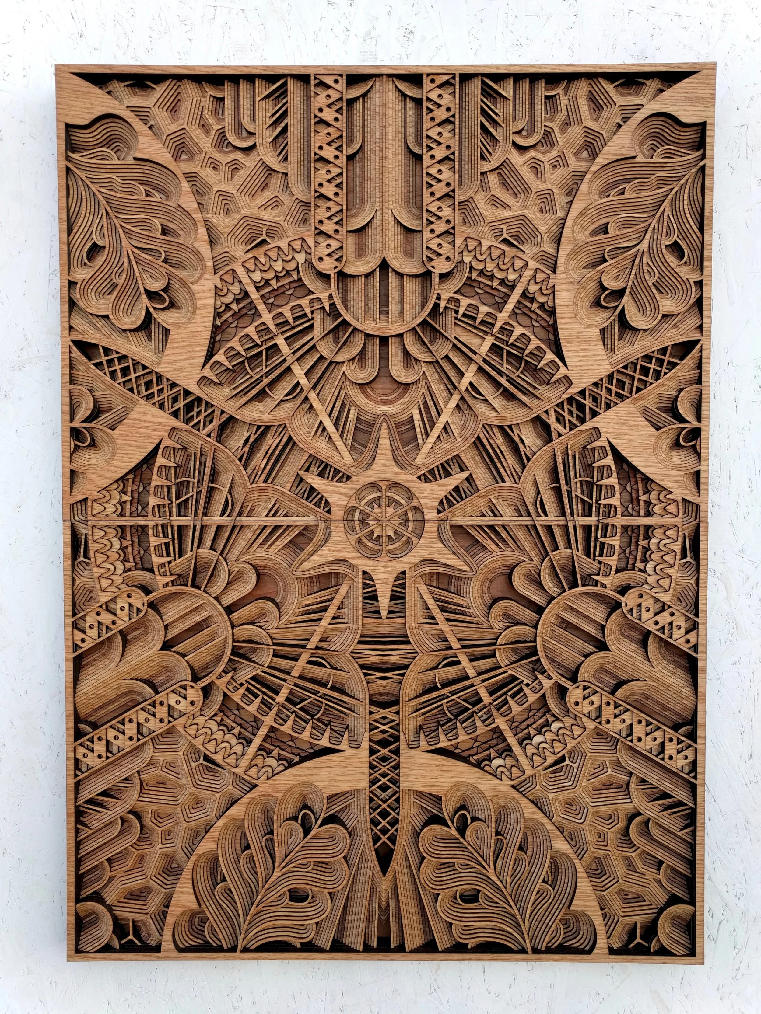 AFTER HAECKEL 42" x 31" red oak plywood, 2016