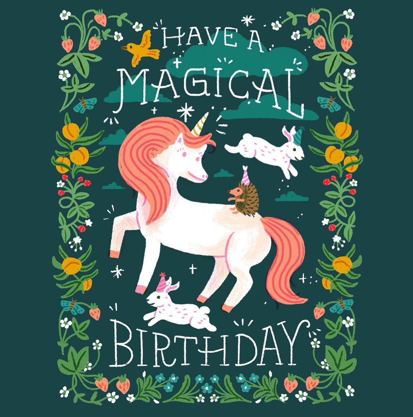 I asked my daughter Ros what kind of birthday card I should make next and of course she said unicorn, so this one&rsquo;s for her. This card is loosely inspired by &ldquo;The Unicorn Tapestries&rdquo; of the @metmuseum and some day I hope she can see