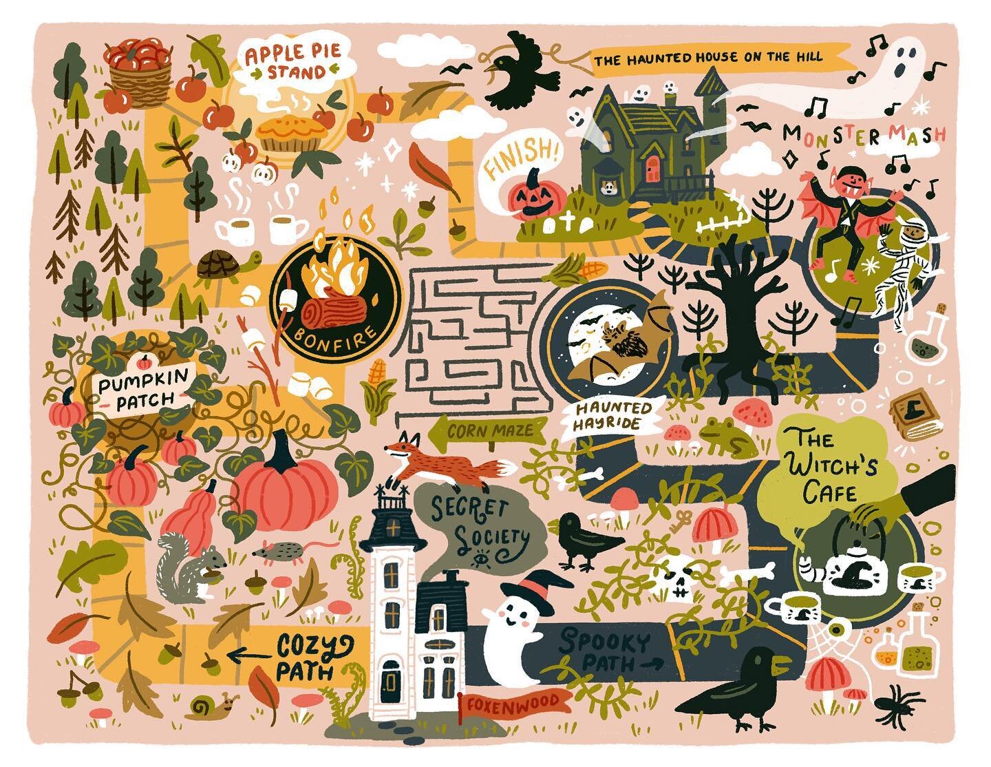 Ekkk! I can&rsquo;t believe how fast October is going by! I&rsquo;m very much enjoying all the fall activities: getting cider donuts, picking pumpkins and getting ready for Halloween. 👻 Which is why I was absolutely delighted to create this map for 