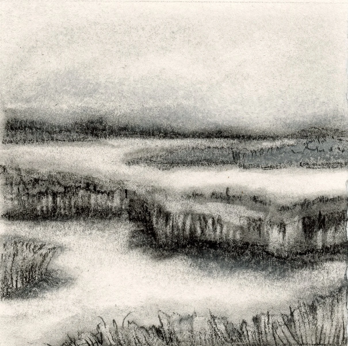 Charcoal Waterscape no. 3 - Print