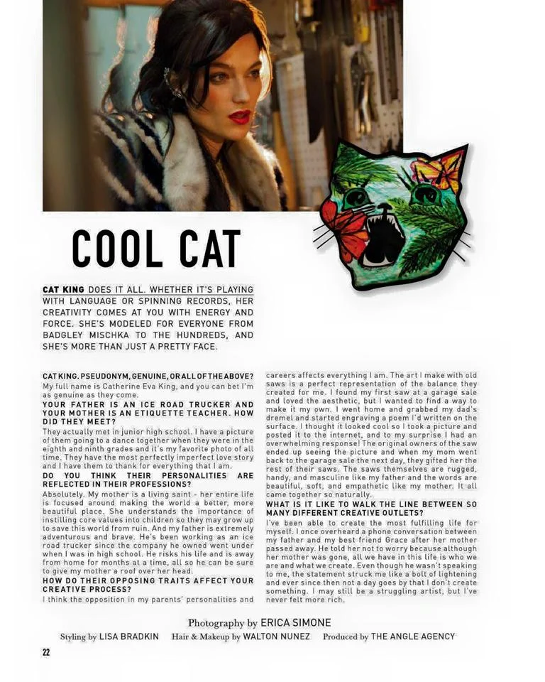 FEATURE AND INTERVIEW IN THE ANGLE MAGAZINE  ISSUE NUMBER 2
