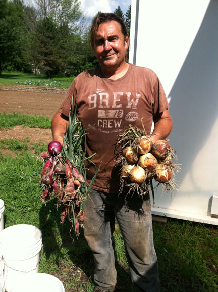 Dave showing off what he grew, picture courtesy of Leaning Shed