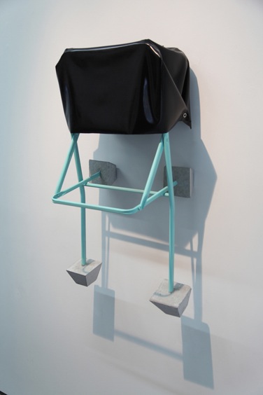 Untitled (JEFF 1) Latex, Metallic structure (IKEA JEFF Chair) and cement 47 x 39 x 39 inches 2014