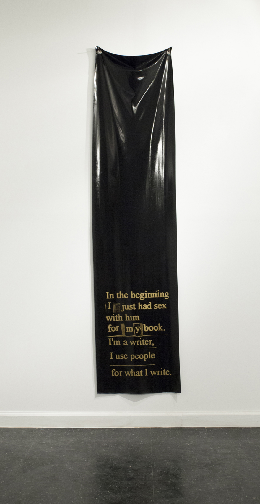 I'm a writer Silkscreen on latex 79 x 19 in. 2014