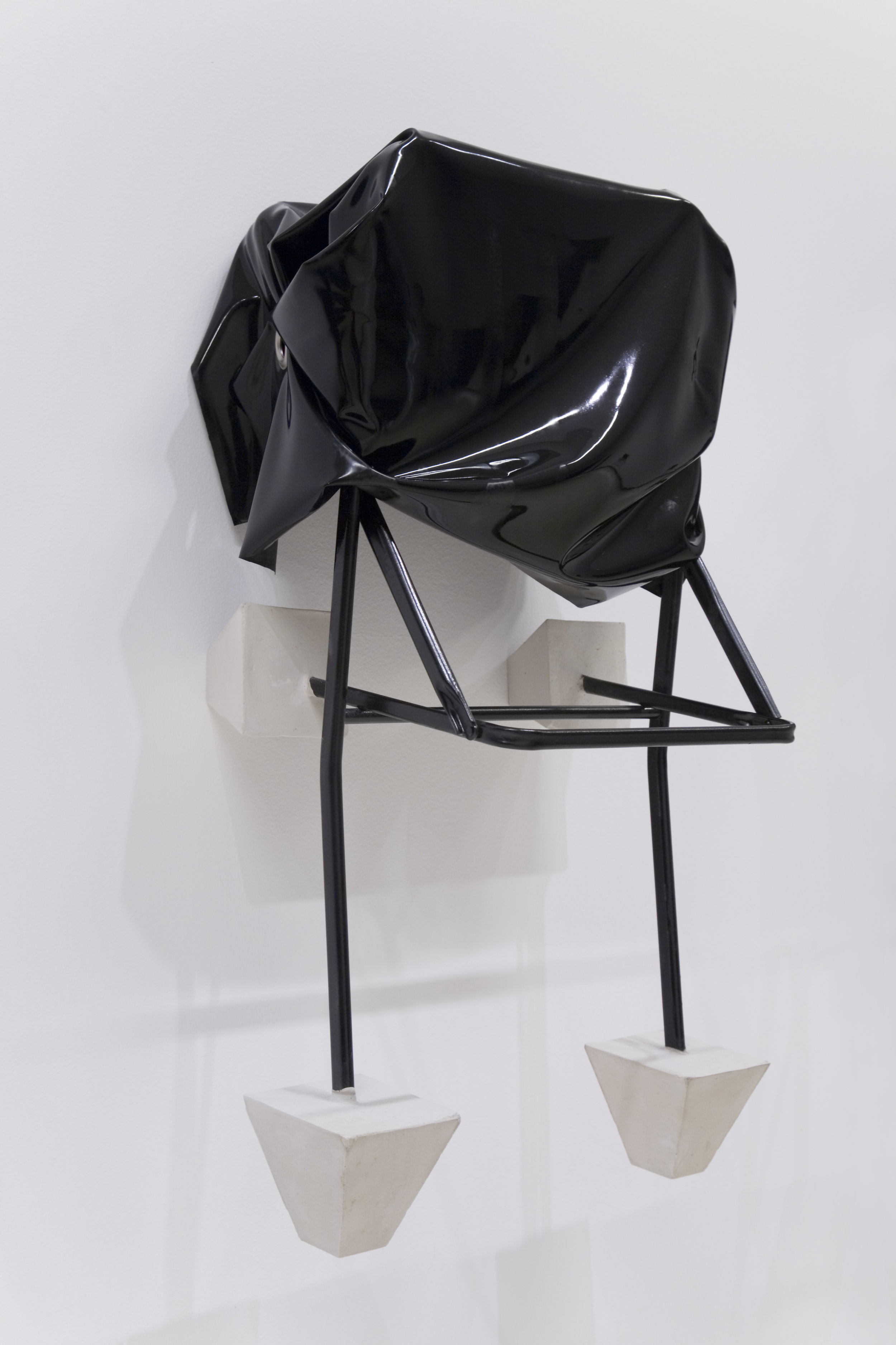 NOTHING TO BE SCARED OF. THEY ARE CRAZY ABOUT EACH OTHER (LIGHTLY BRACING). 2018 Latex, 13 metallic structures (Ikea JEFF chair), cement and paint 119,3 x 99 x 99 cm (each)