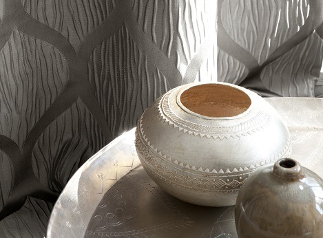 Silver Modern Drapery custom made by dePasquale Design