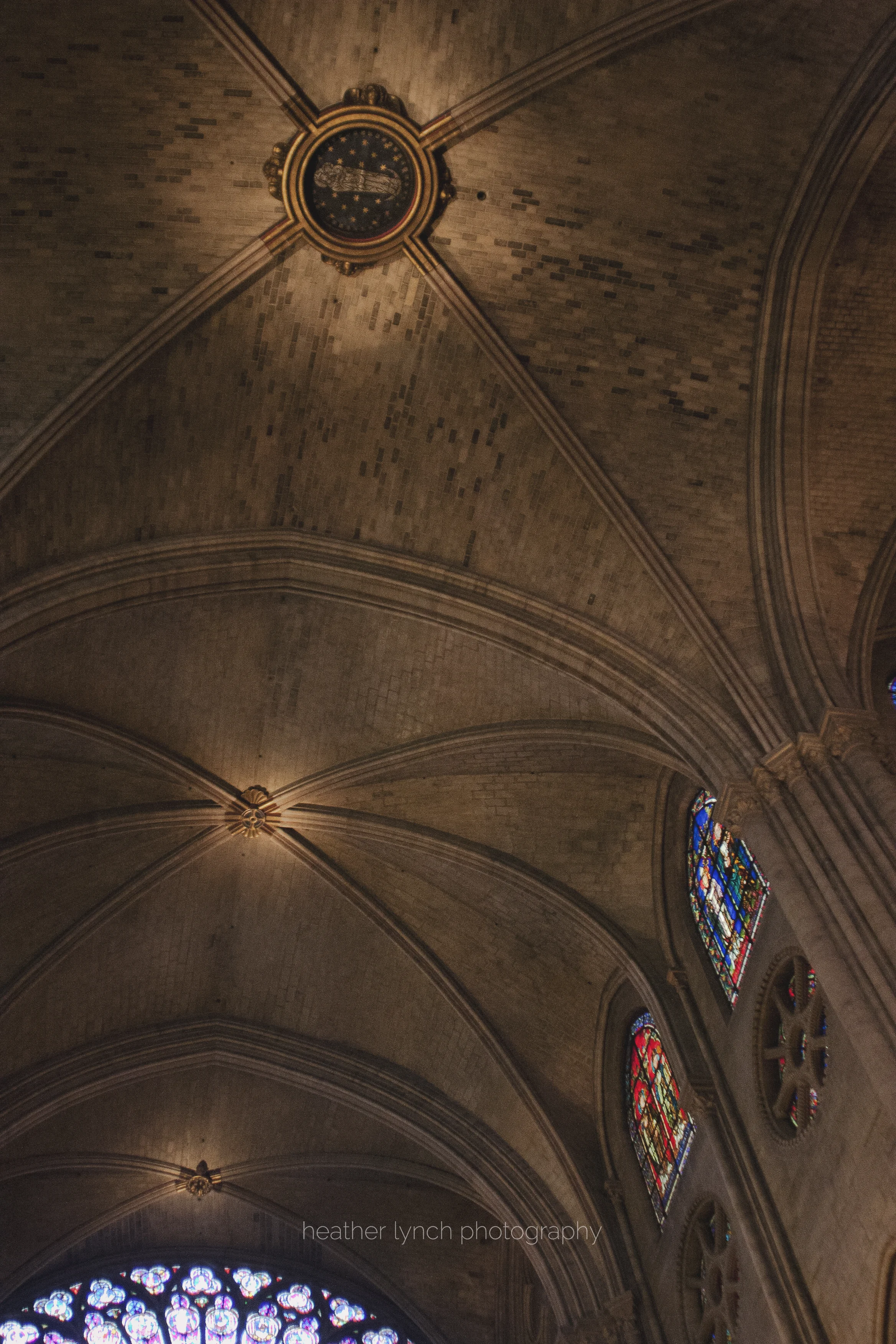 Interior of Notre Dame, vaulting.