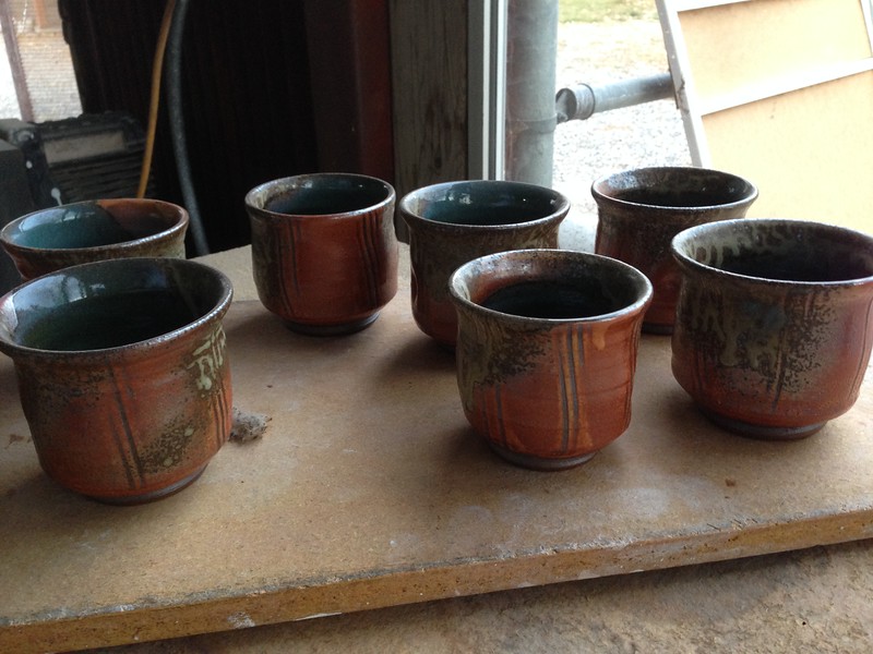 Shino cups, Stoneware, 2014