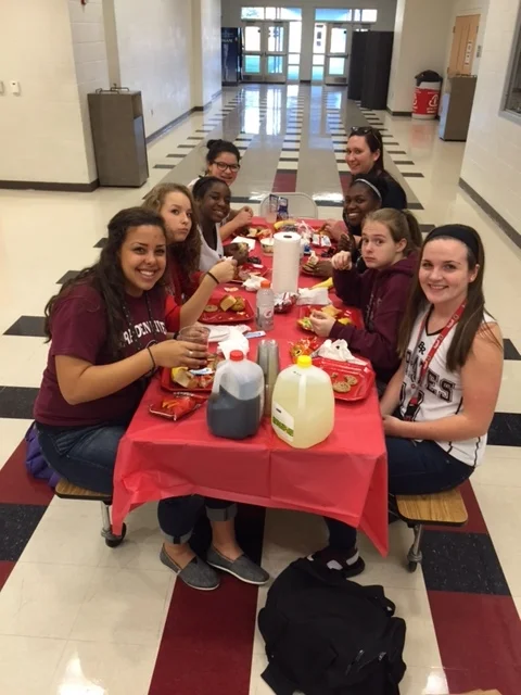 Enjoying Team Dinner 