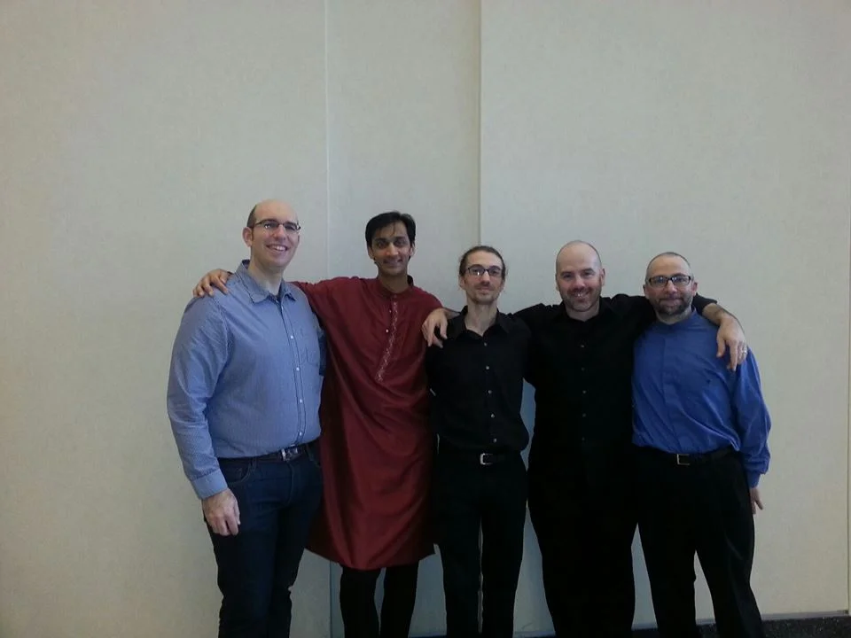 After PASIC 2013 Showcase Concert, with Shawn Mativetsky, Neeraj Mehta, Jonathan Ovalle, and Anthony DiSanza