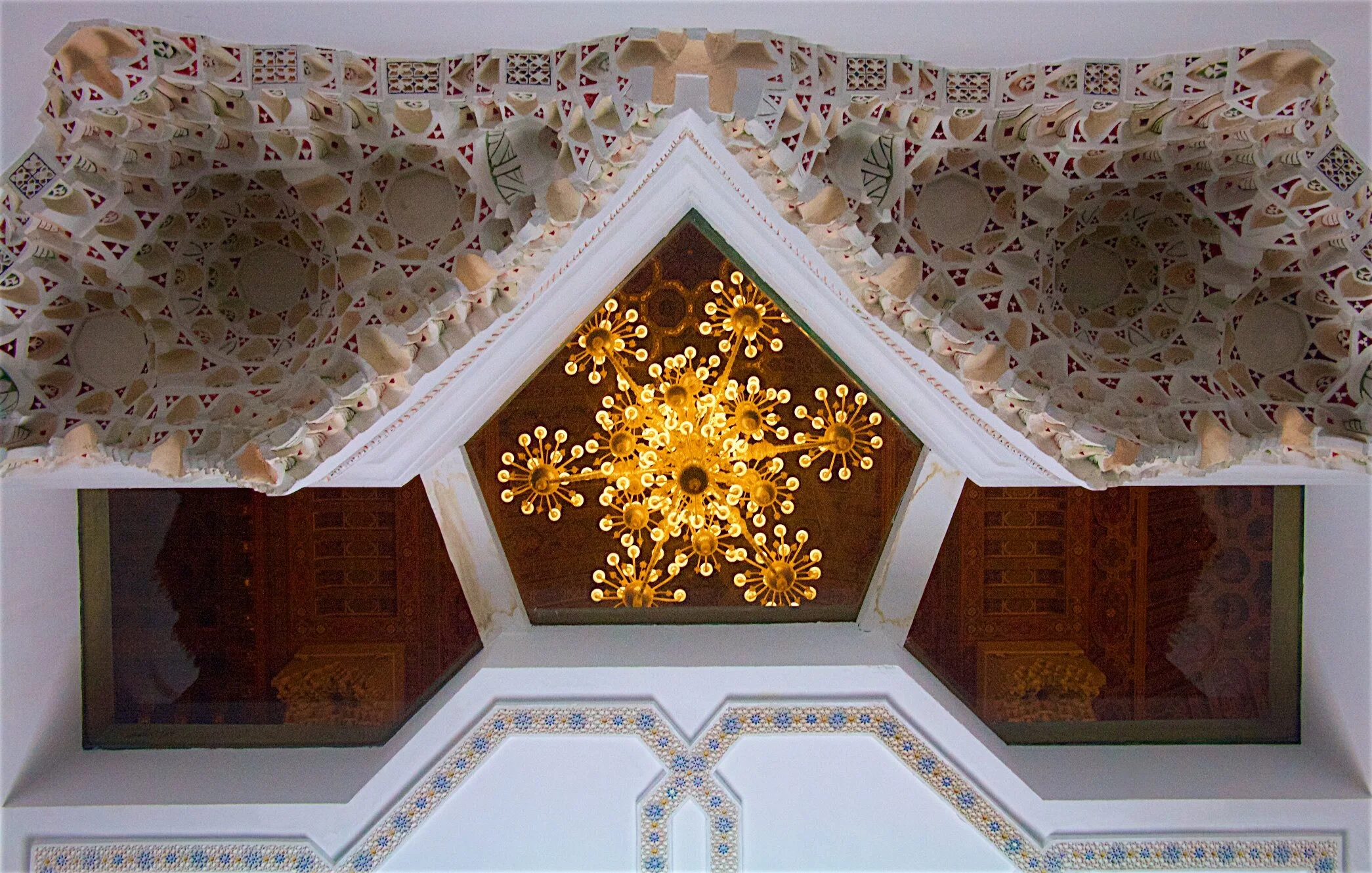 The ceiling of the Hammam, Hassan II Mosque in Casablanca, Morocco