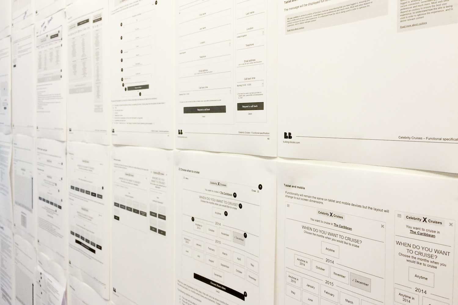 Detailed wireframes from Axure replace the Explore output ready for more work to be done with visual design.