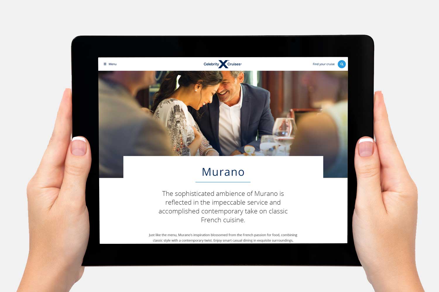 The whole site from every aspect has been designed for a lay back easy read experience. Minimal amount of taps, lots of scroll with onward journeys through relevant cards.