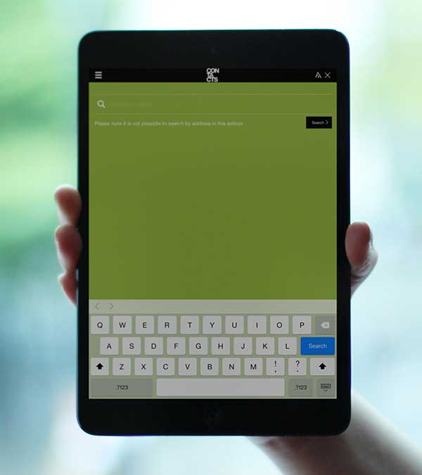 Tasks such as navigation and search use full screen to aid focus