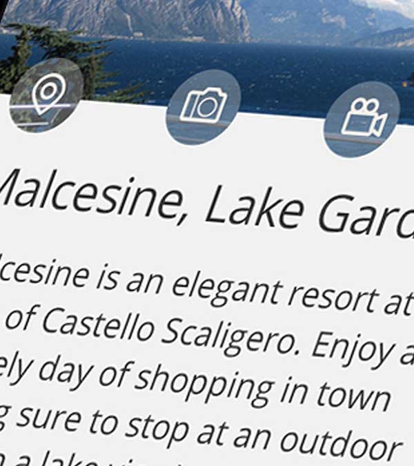 Clicking on the icons opens maps, image galleries and video.
