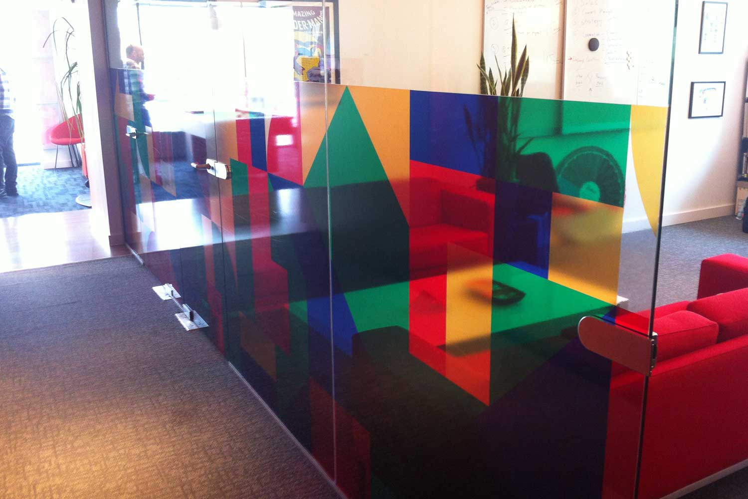 Office - transparent vinyl with printed graphics