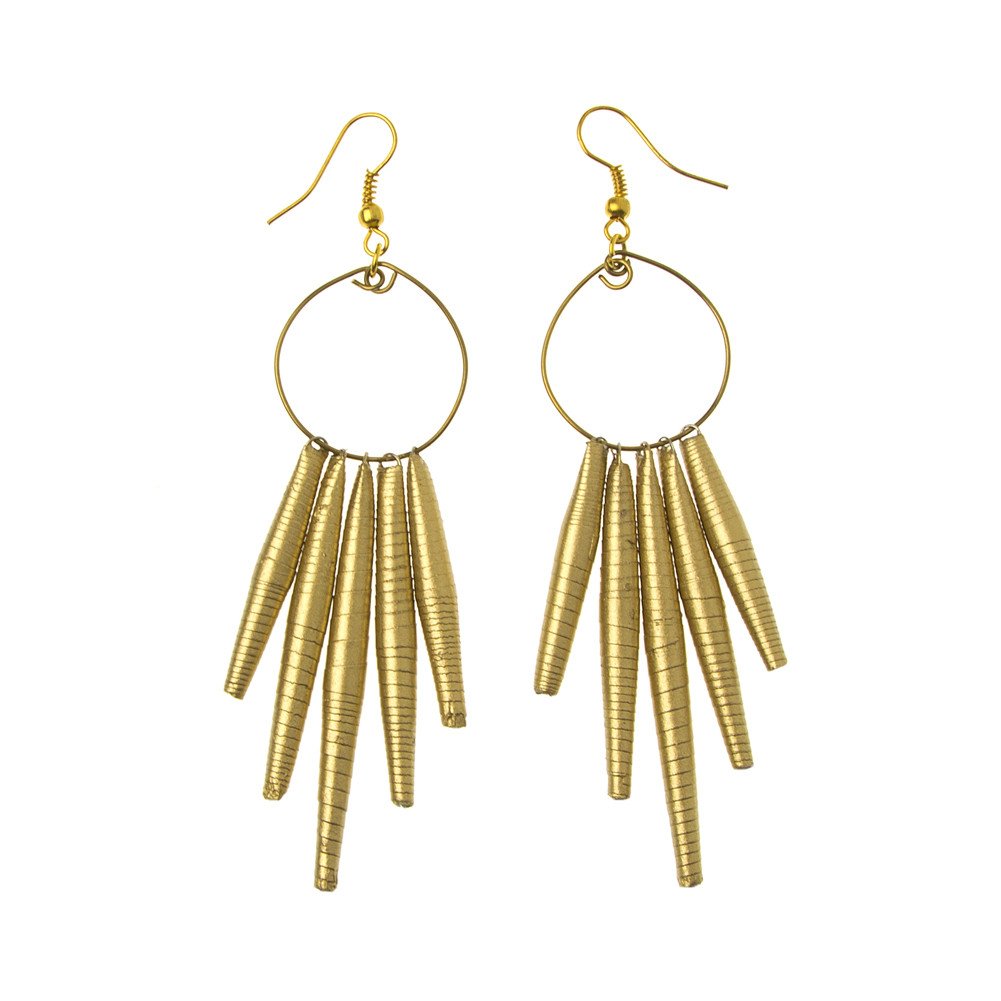 paper bead dangle earrings