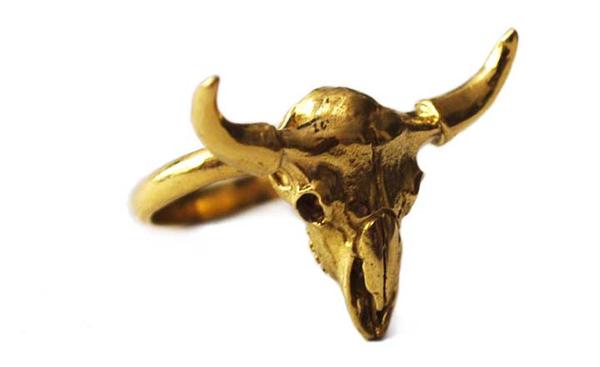 bull skull ring