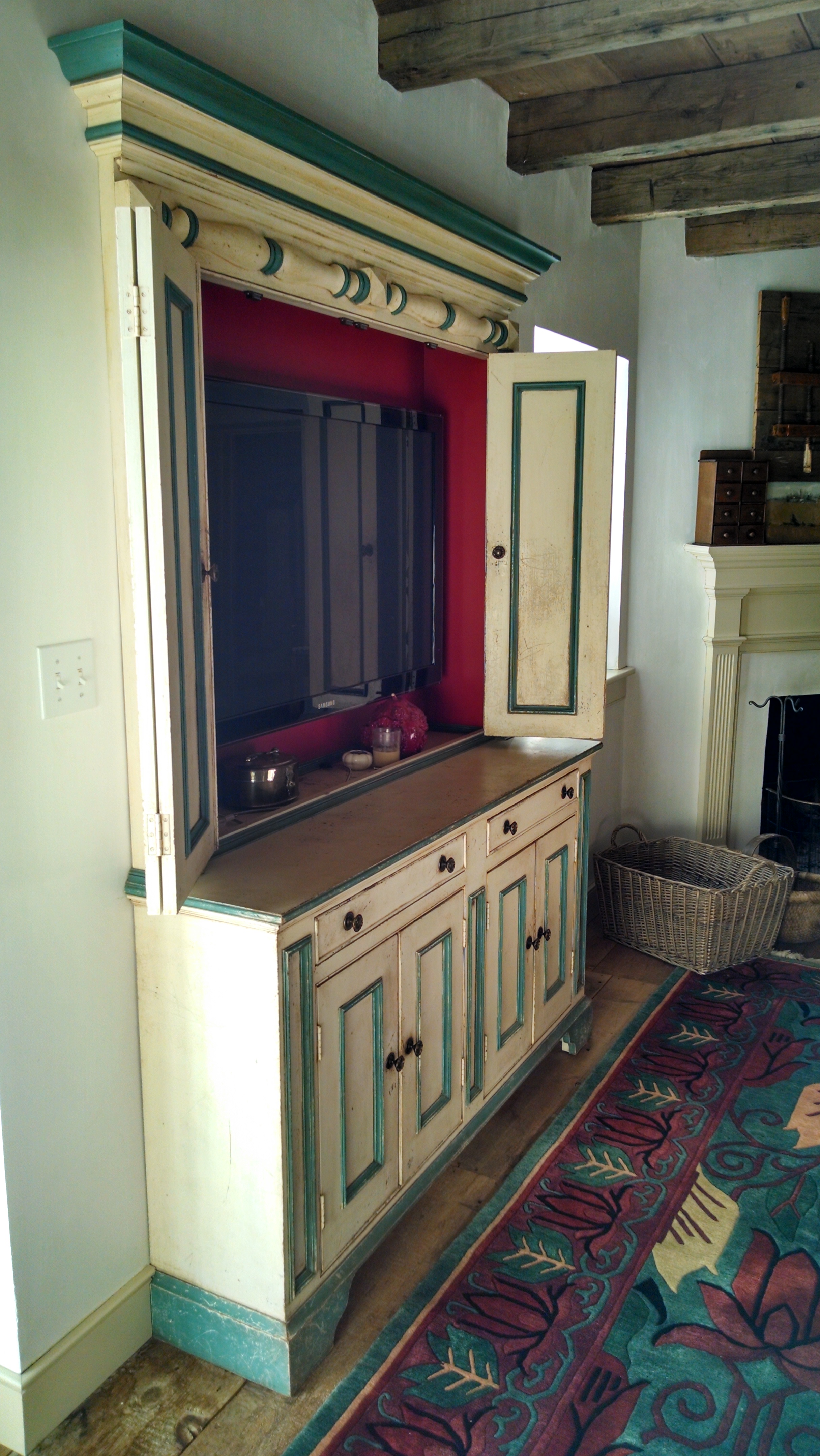 Custom Built Entertainment Center w/ TV exposed