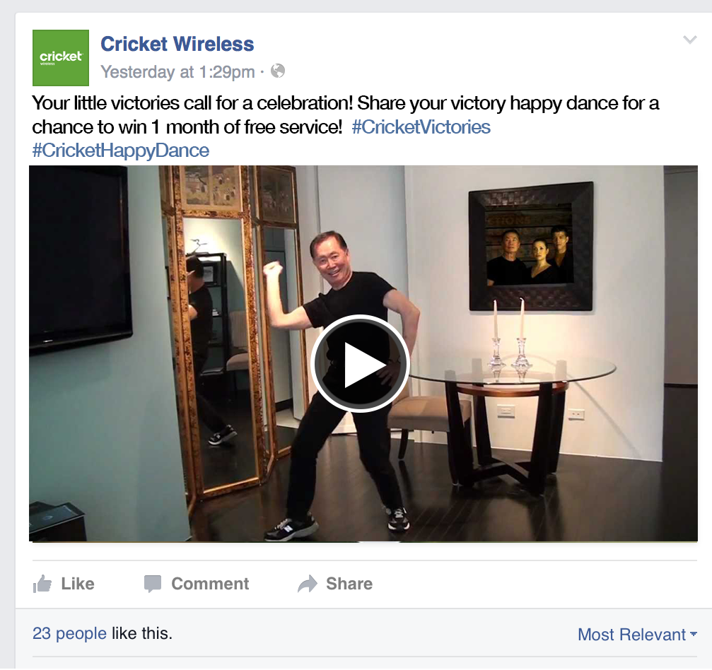 This contest presents a great opportunity to interact with the brand as consumers will share their happy dances.&nbsp;