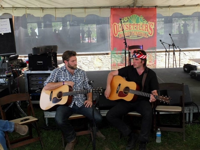 Teaching a workshop at Old Settler's Music Festival with Tony Kamel of the awesome Austin-based Bluegrass band Wood & Wire. Photo Credit: Ron Baker