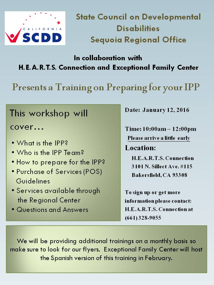 SCDD Training - Preparing for your IPP