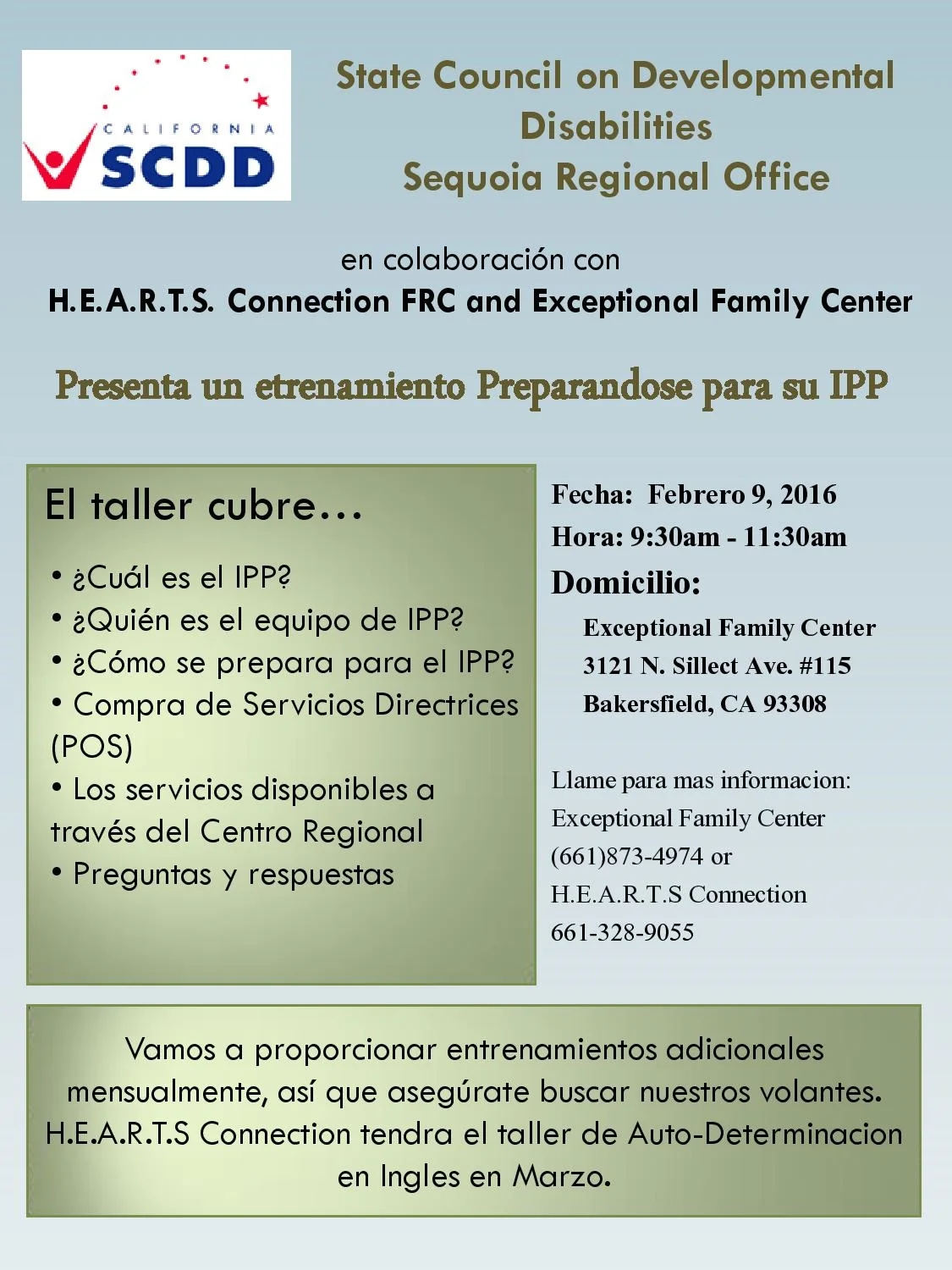 SCDD Training (Spanish) Preparing for your IPP