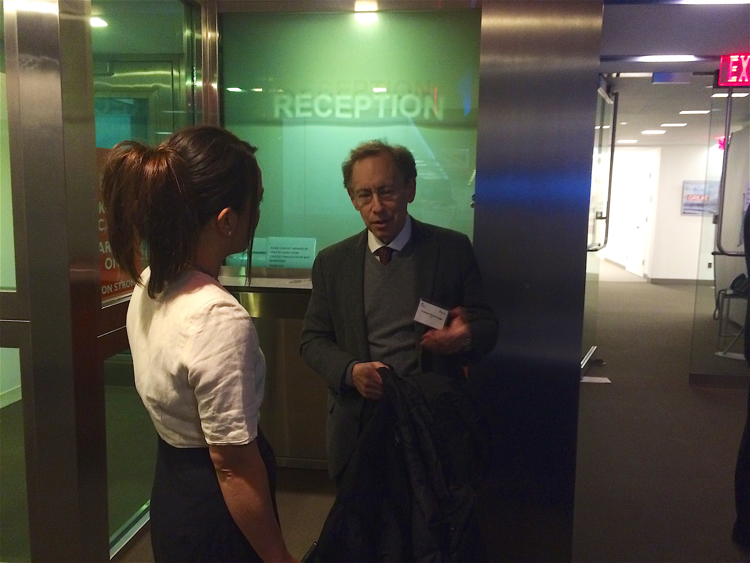 Christina Björnström and Professor Robert Langer before the speech