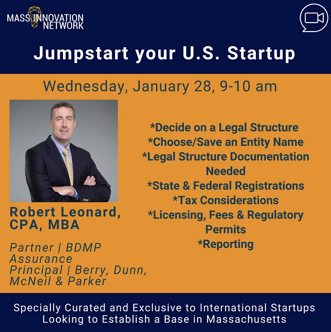 Upcoming Webinar for International Startup Founders – January 28th