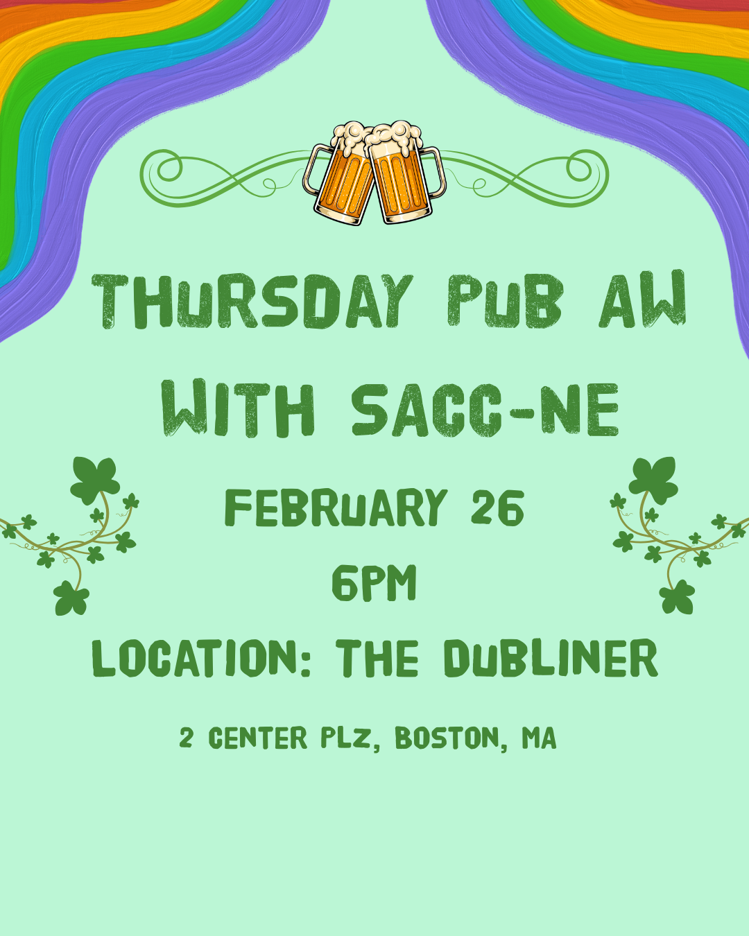 Thursday Pub AW with SACC-NE at The Dubliner