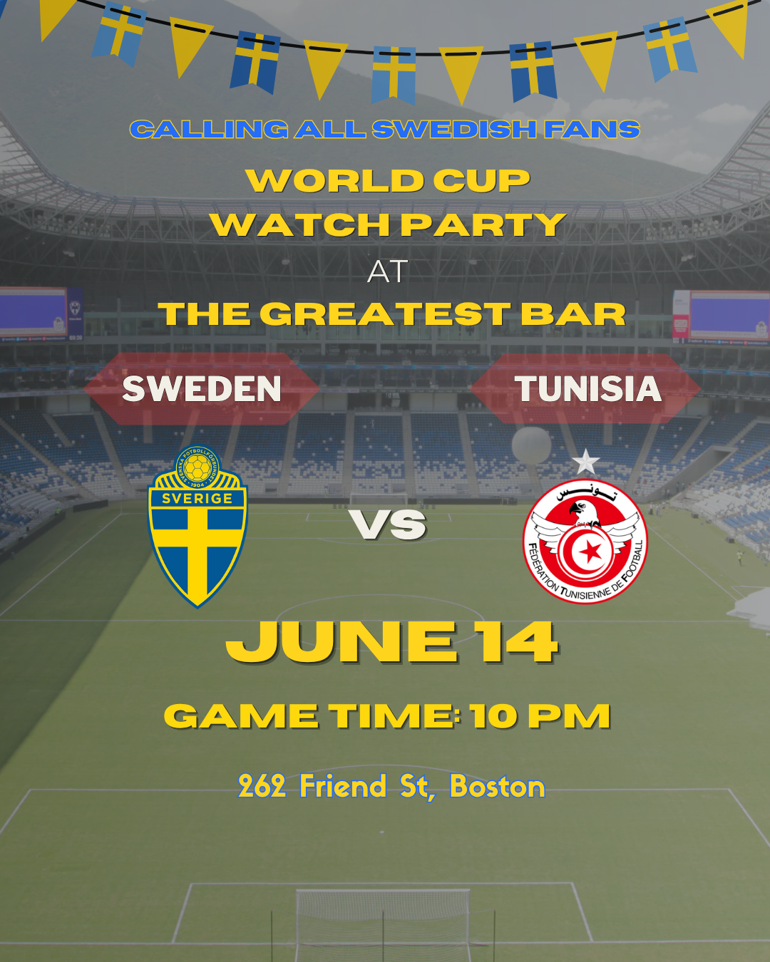 Watch Sweden's World Cup Games at The Greatest Bar!