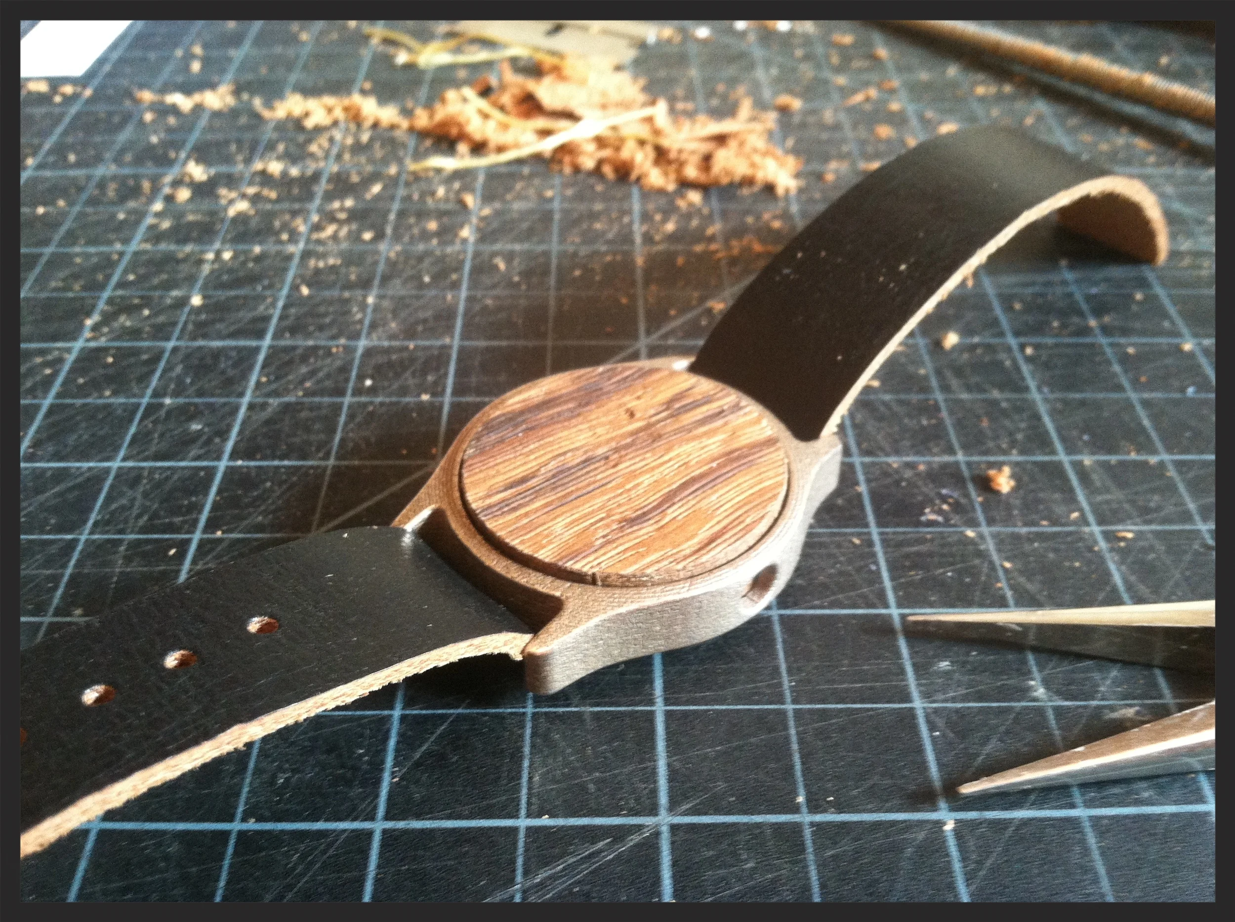 Prototype for LIMITED EDITION 'Woodwatch' accessory. 